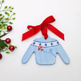 Airplane Argyle Sweater Christmas Ornament