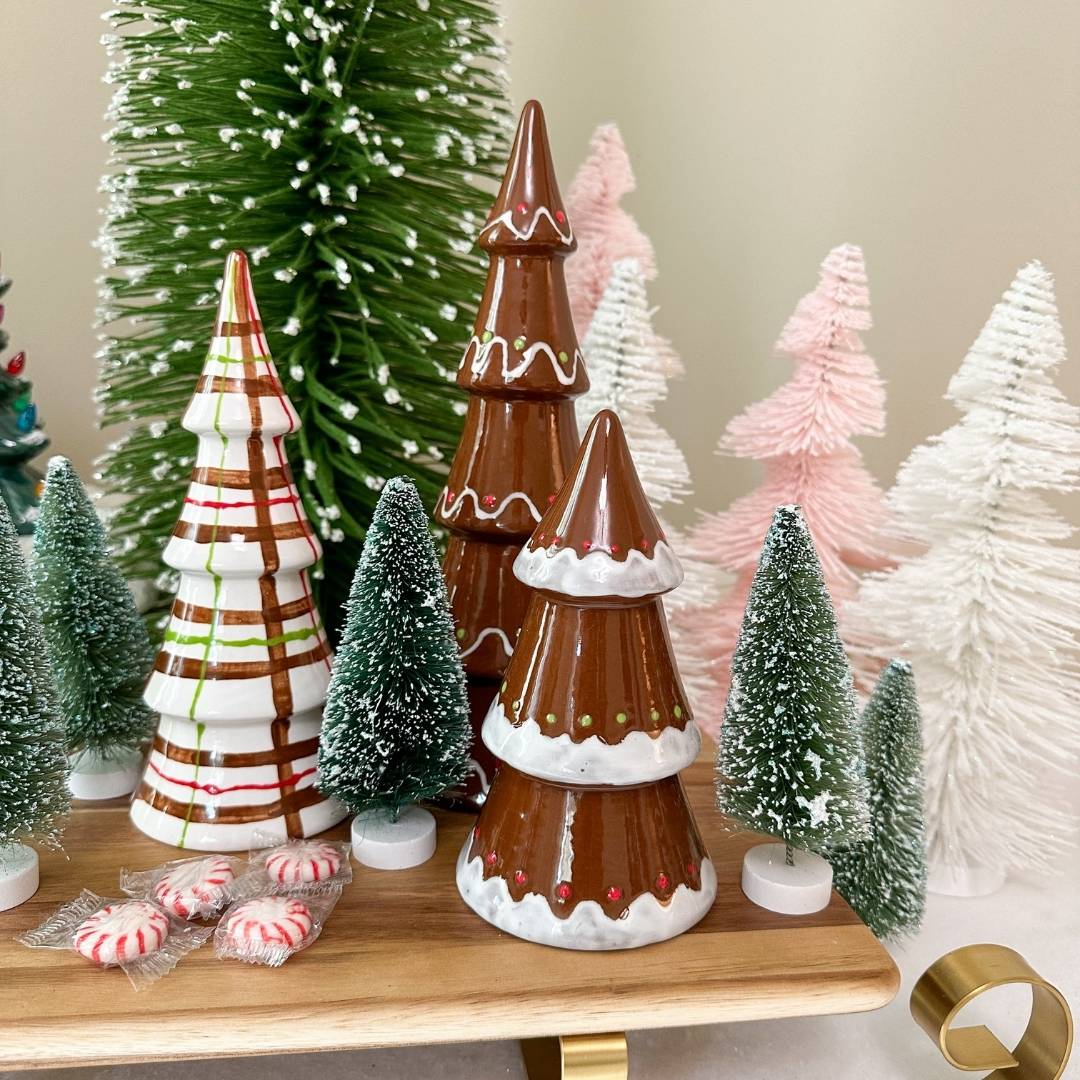 Gingerbread Ceramic Trees Large