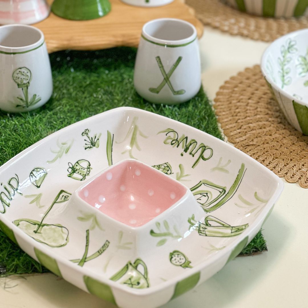 Chip And Dip Plate Ceramic Chip Dip Plate – Whites Pastels