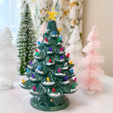 13" Vintage Green Ceramic Christmas Tree