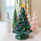 13" Vintage Green Ceramic Christmas Tree