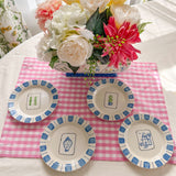Set of 4 Mahjong Themed Plates