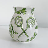 7" Ruffle Reversible Ruffle Tennis Themed Vase