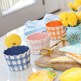 Scalloped Gingham Bowls