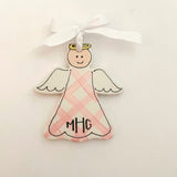 Personalized Ceramic Angel Christmas Ornament