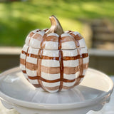 Dark Brown Plaid Gingham Medium Pumpkin Jar