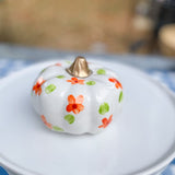 Orange Floral Medium Chunky Pumpkin