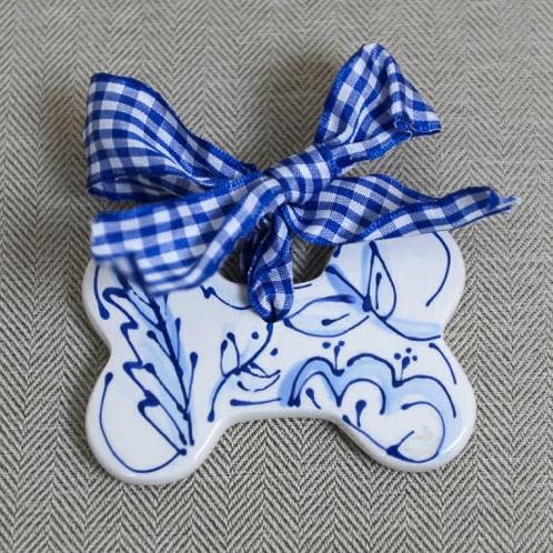 Chinoiserie Dog Bone Ornament