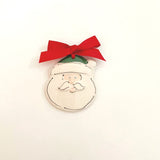 Soft Green Santa Face Personalized Christmas Ornament