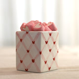 Heart Trellis Square Ceramic Vase