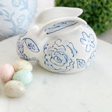 6" Hand Painted Ceramic Bunny Statue