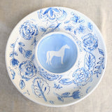 Modern Floral Pattern Chip and Dip Server