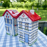 Horizontal Navy Stripe Boathouse Village House Lantern