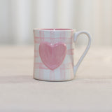 Pink Gingham Heart Mug