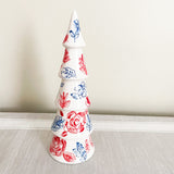 Patriotic Gingham and Floral Trees