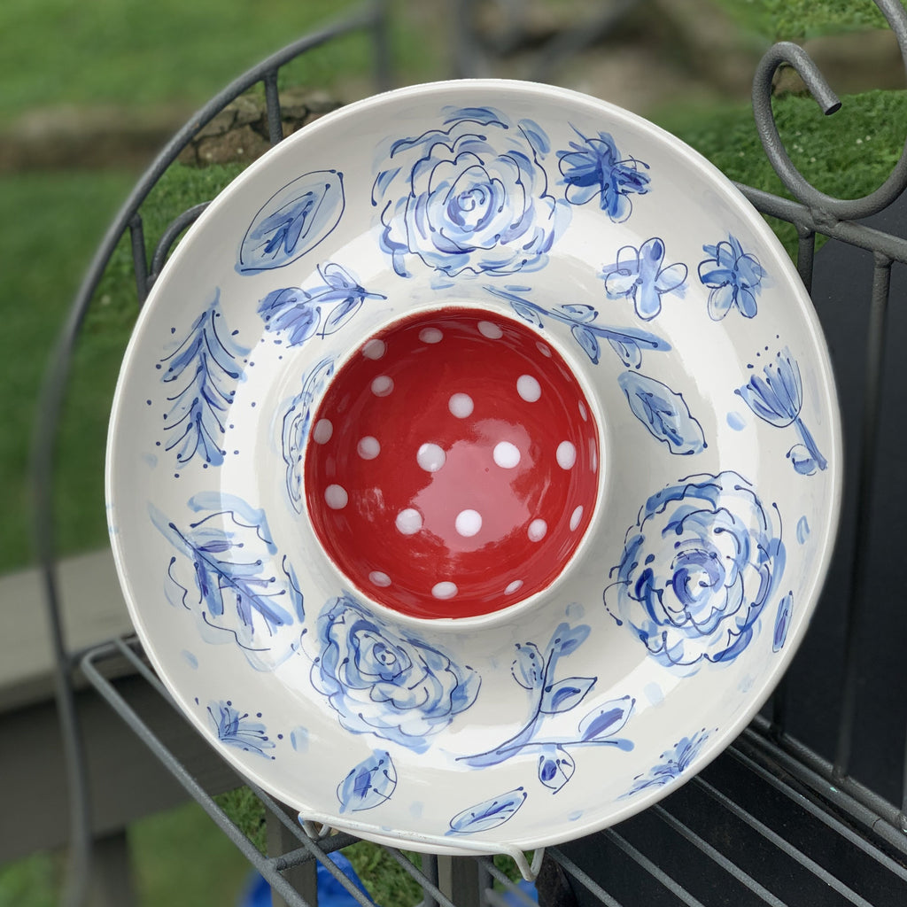 Red White Blue Chip Dip Platter