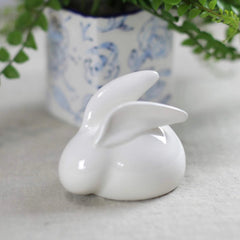 4" Hand Painted Ceramic Bunny Statue