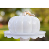 XXL Solid White And Gold Ceramic Pumpkin