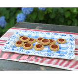 Blue and White Gingham and Floral Serving Platter