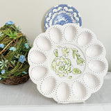 Green Modern Floral Deviled Egg Dish