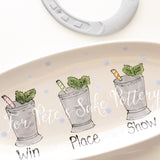 Classic oval Mint Julep Kentucky Derby Platter