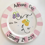 Personalized Baby Birth Announcement Plate