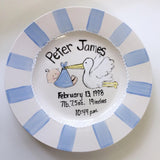 Personalized Baby Birth Announcement Plate