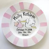 Personalized Baby Birth Announcement Plate