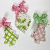 Personalized Gingham Christmas Tree Ornament