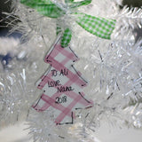 Pink Gingham Christmas Tree Ornament