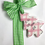 Personalized Gingham Christmas Tree Ornament