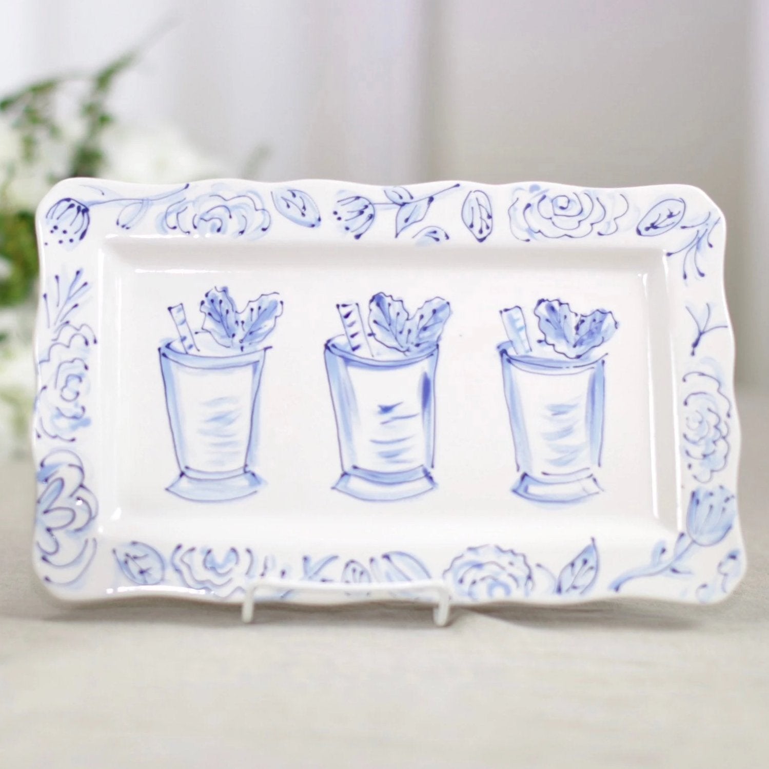 Mint Julep Kentucky Derby Rectangular Platter