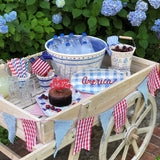 America Blue and White Check Ceramic Platter