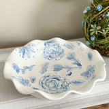 Scalloped Large Floral Serving Bowl