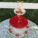 Three Tiered Red Rose Tower
