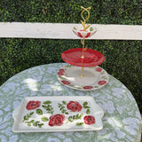 Three Tiered Red Rose Tower