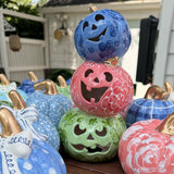 Large Colorful 3 Stacked Pumpkin Lantern