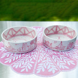 Pink Dinner or Drinks Chinoiserie Dog Bowl