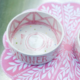 Pink Dinner or Drinks Chinoiserie Dog Bowl