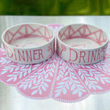 Pink Dinner or Drinks Chinoiserie Dog Bowl