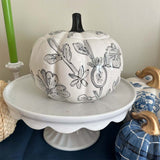 Black and White Floral Halloween Jack-O-Lantern