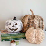 Black and White Floral Halloween Jack-O-Lantern