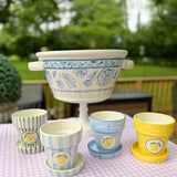 Small Blue Floral Beverage Tub