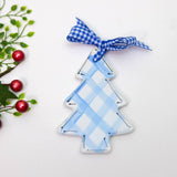 Personalized Gingham Christmas Tree Ornament