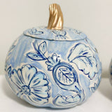 Blue Floral Light Up Jack-O-Lantern