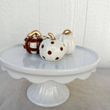 Brown Plaid and Polka Dot Mini Pumpkin Set