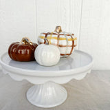 Yellow and Brown Plaid Pumpkin Set