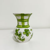 Claire Green Floral and Gingham Vase