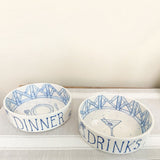 Dinner or Drinks Chinoiserie Dog Bowl