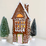 Tall Gingerbread House Village Lantern